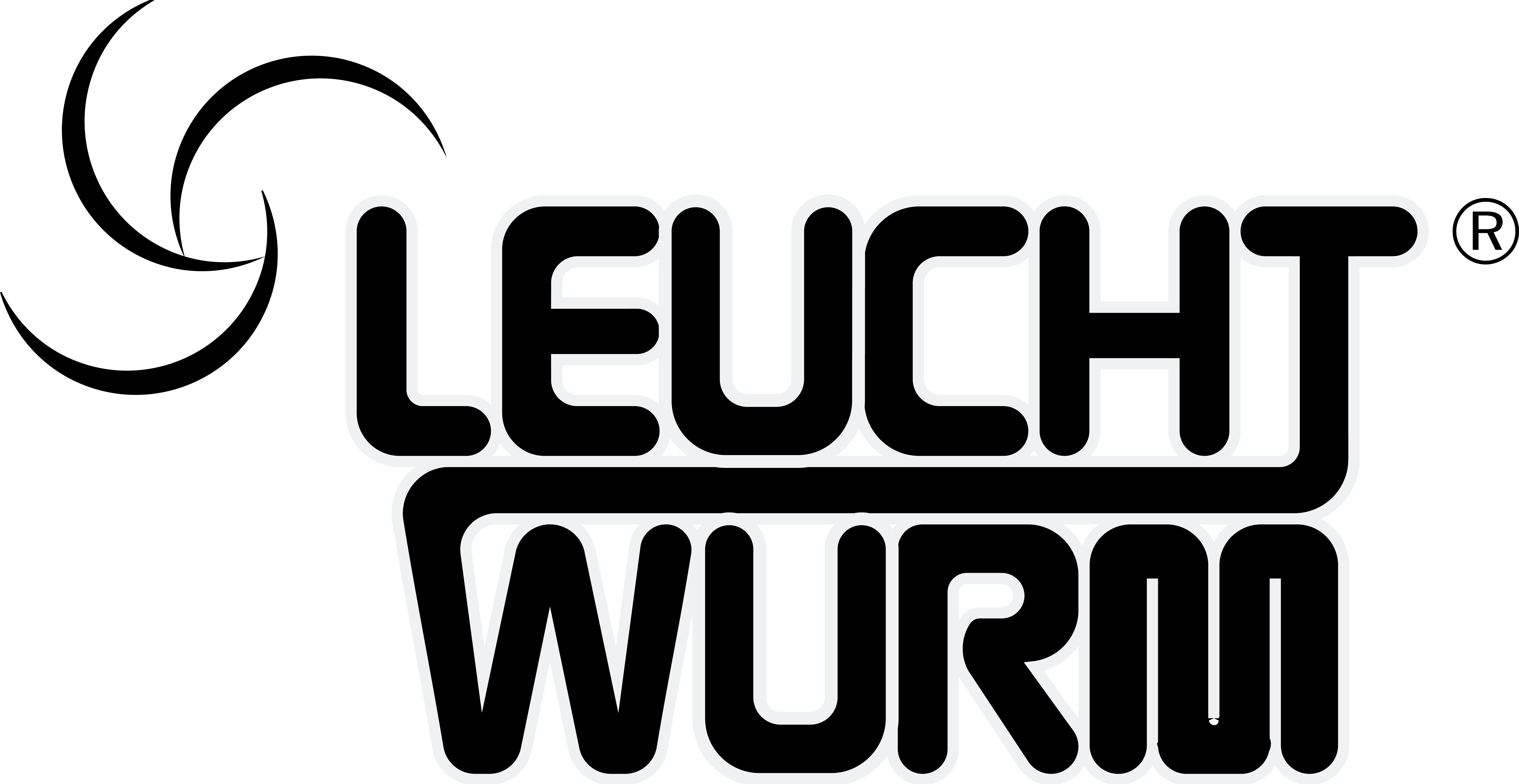 Leuchtwurm Logo schwarz/weiß